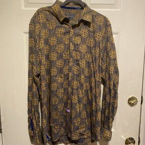 Luchiano Visconti XL  Button Down Shirt Circle Abstract